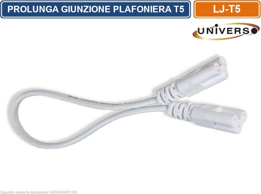 CAVO 3 PIN PROLUNGA DI GIUNZIONE 30CM PER PLAFONIERE LINEARI T5 - 2