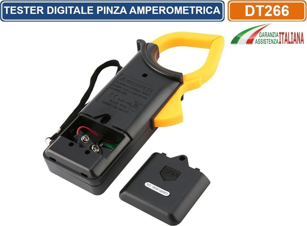 PINZA AMPEROMETRICA DIGITALE TESTER TENSIONE AC DC MULTIMETRO CON PUNTALI - 5