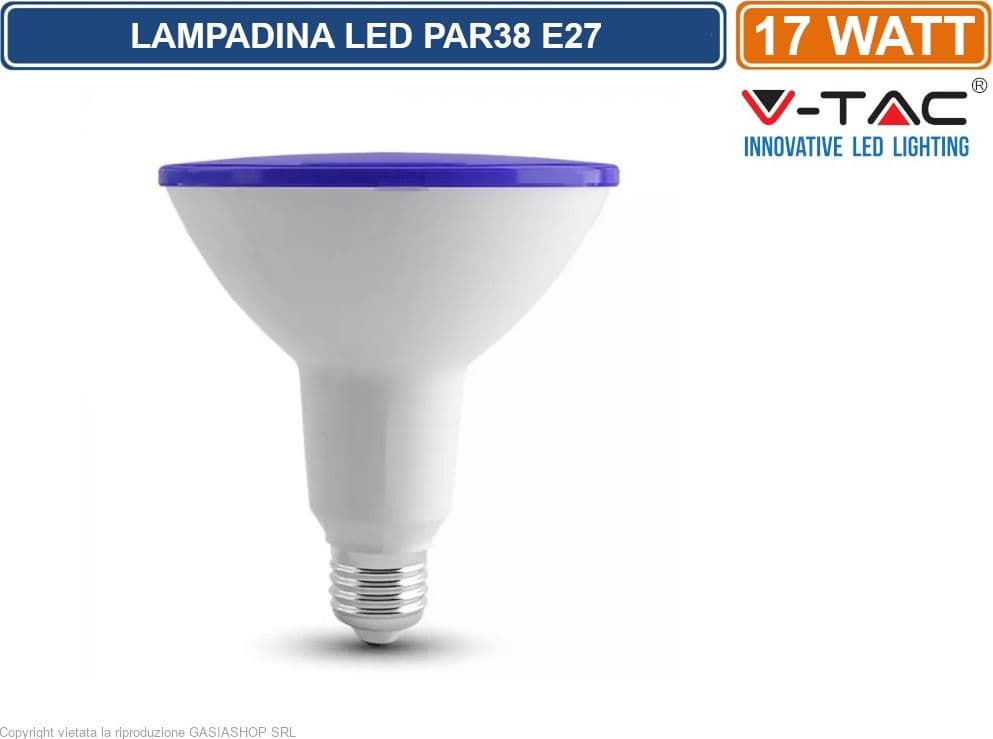 V-TAC VT-1227 LAMPADINA LED E27 17W BULB PAR38 IP20 1300 LUMEN - SKU 92065 / 92066 / 92067 - 2