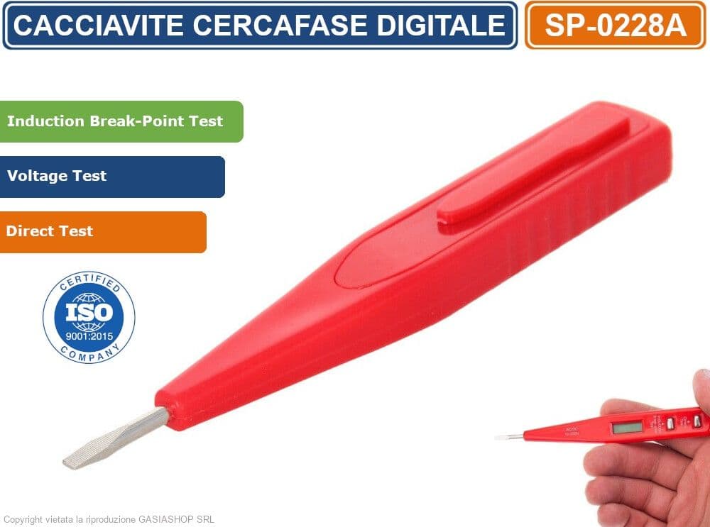 CACCIAVITE CERCAFASE AD INDUZIONE DIGITALE CON DISPLAY RILEVAMENTO TENSIONI AC/DC INTERRUZIONI DI LINEA - 2