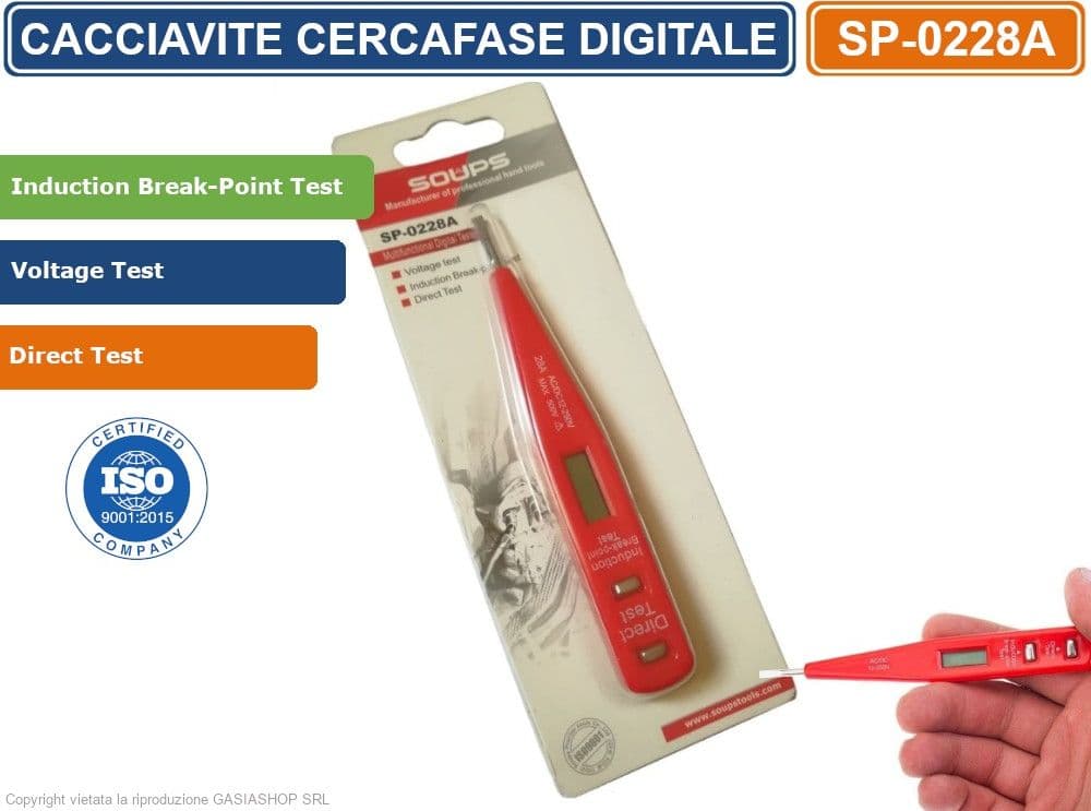 CACCIAVITE CERCAFASE AD INDUZIONE DIGITALE CON DISPLAY RILEVAMENTO TENSIONI AC/DC INTERRUZIONI DI LINEA - 4