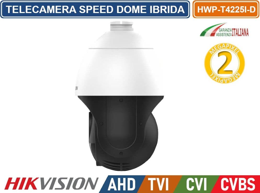HIKVISION HWP-T4225I-D HIWATCH SERIES TELECAMERA SPEED DOME PTZ IBRIDA 4in1 AHD TVI CVI CVBS 2MPX FULL HD 1080P MOTORIZZATA 25X 4.8~120MM WDR IP66 - 3