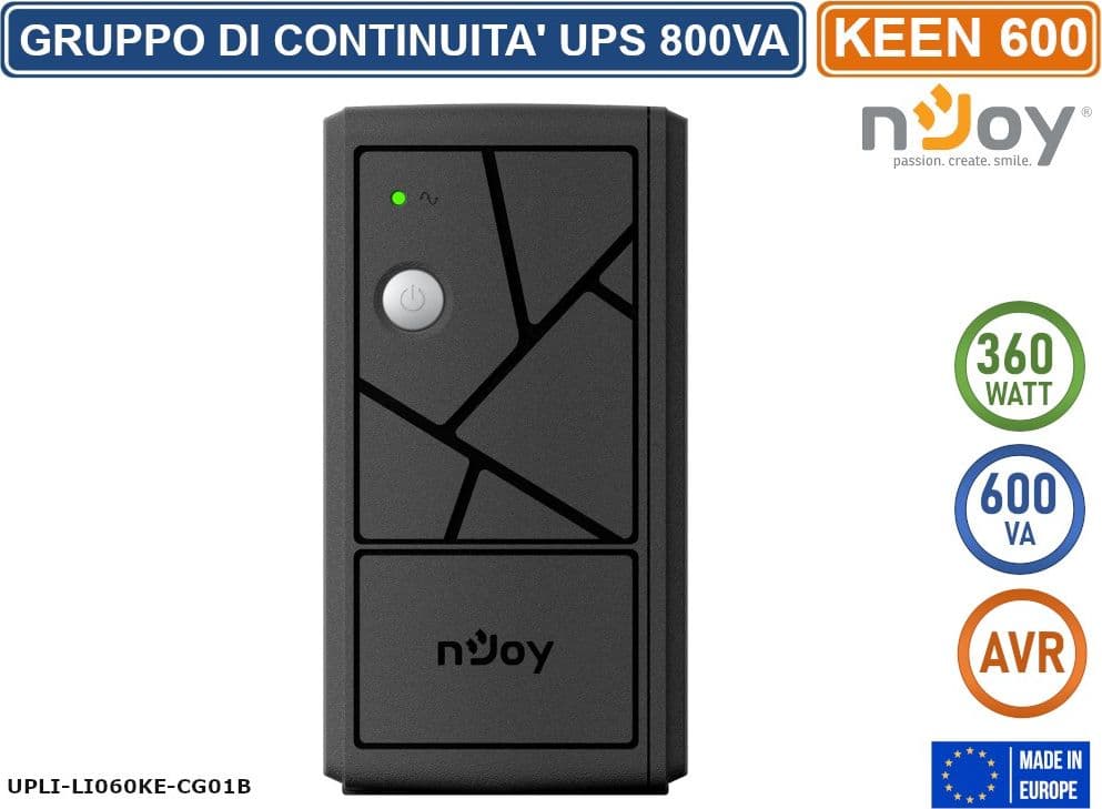 UPS GRUPPO DI CONTINUITA' KEEN600 360 WATT 600VA AVR 2 PRESE SCHUKO - 2