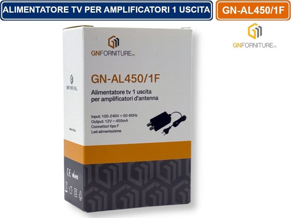 ALIMENTATORE STABILIZZATO TV MINI PER ANTENNA 1 INGRESSO 1 USCITA DC 12V 450mA - 4