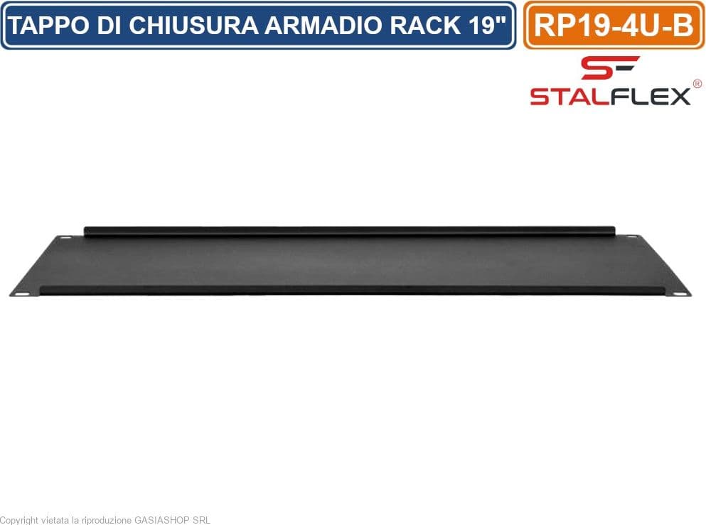 TAPPO DI CHIUSURA PANNELLO CIECO 4U PER SPAZI VUOTI IDONEO PER ARMADI RACK 19" - 3