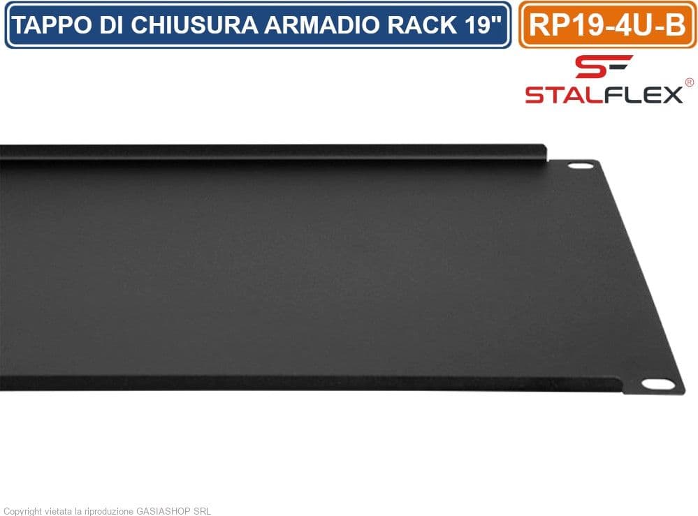 TAPPO DI CHIUSURA PANNELLO CIECO 4U PER SPAZI VUOTI IDONEO PER ARMADI RACK 19" - 5