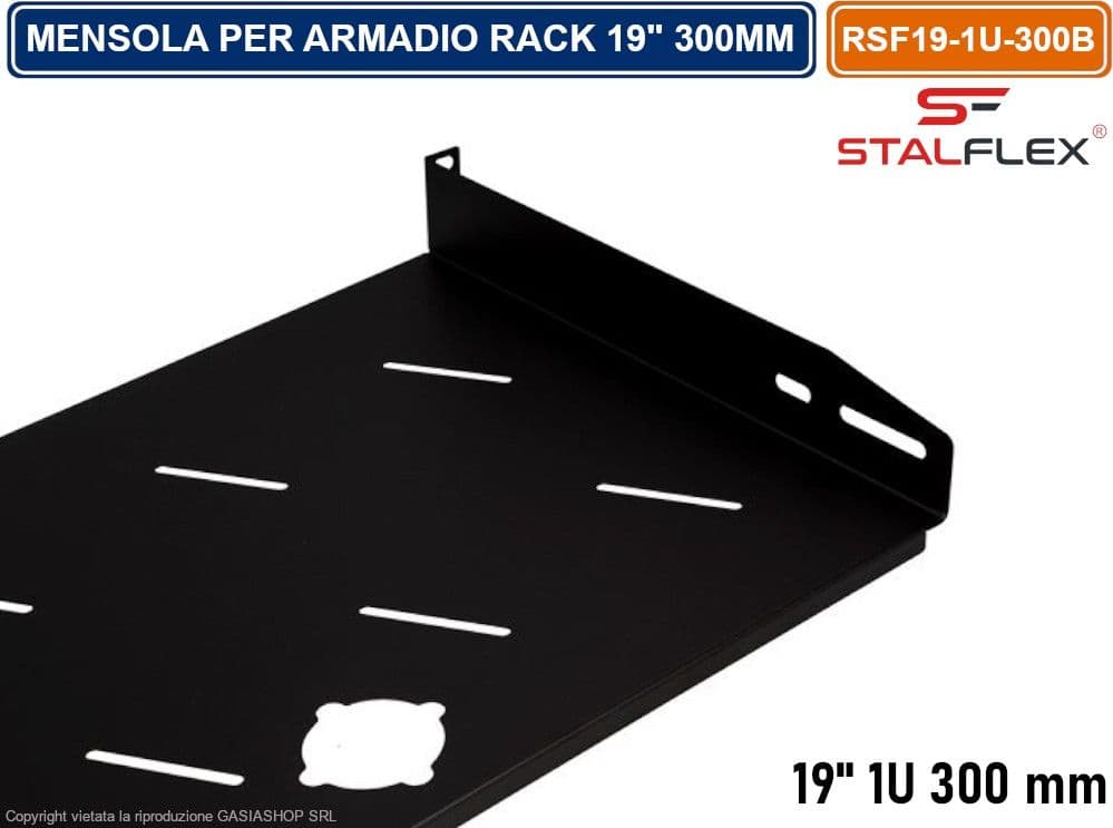 MENSOLA RIPIANO FISSO 1U PER ARMADIO RACK 19" PROFNDITA' 300MM - 4