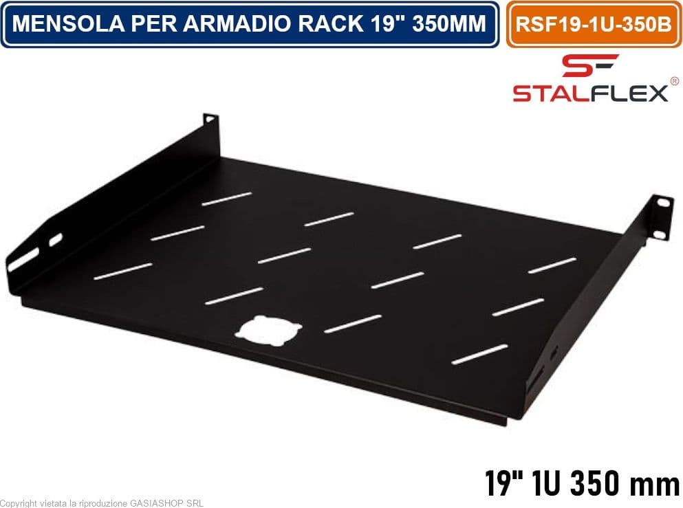 MENSOLA RIPIANO FISSO 1U PER ARMADIO RACK 19" PROFNDITA' 350MM - 2