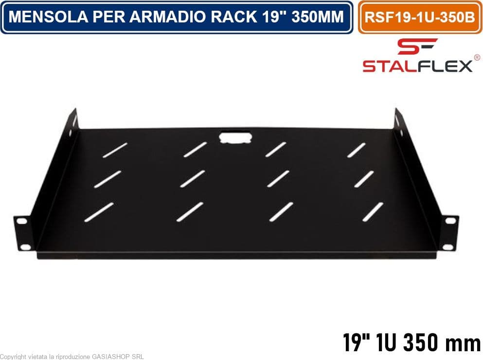 MENSOLA RIPIANO FISSO 1U PER ARMADIO RACK 19" PROFNDITA' 350MM - 3