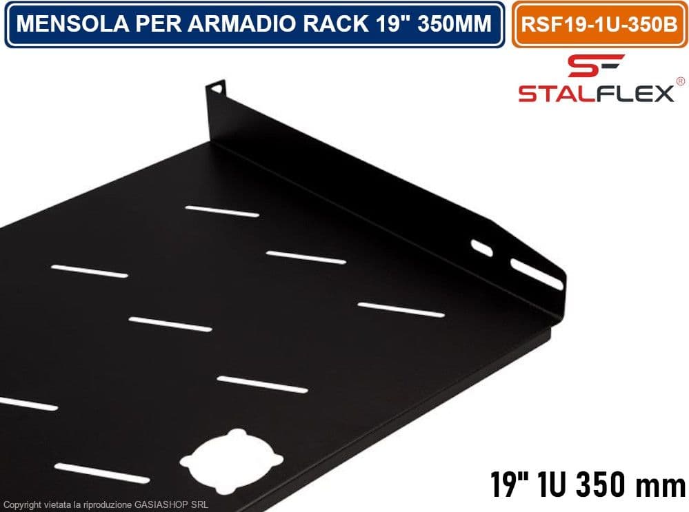 MENSOLA RIPIANO FISSO 1U PER ARMADIO RACK 19" PROFNDITA' 350MM - 4