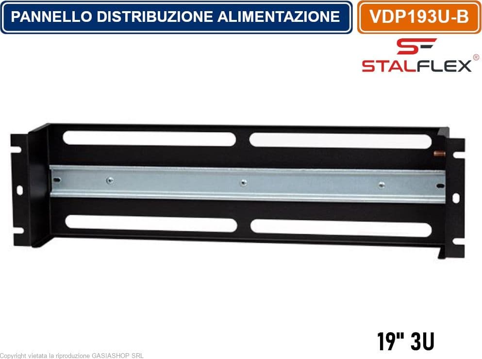 PANNELLO QUADRO DISTRIBUZIONE DI ALIMENTAZIONE 3U PER ARMADIO RACK 19" - 2