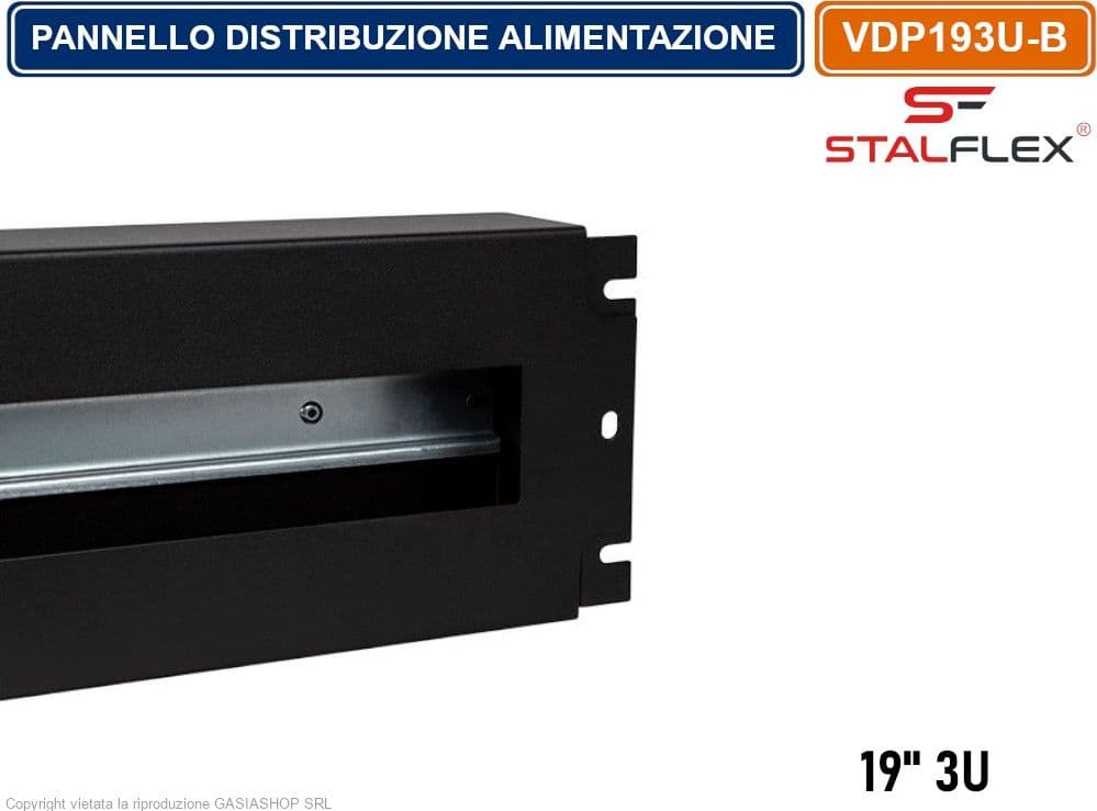 PANNELLO QUADRO DISTRIBUZIONE DI ALIMENTAZIONE 3U PER ARMADIO RACK 19" - 4