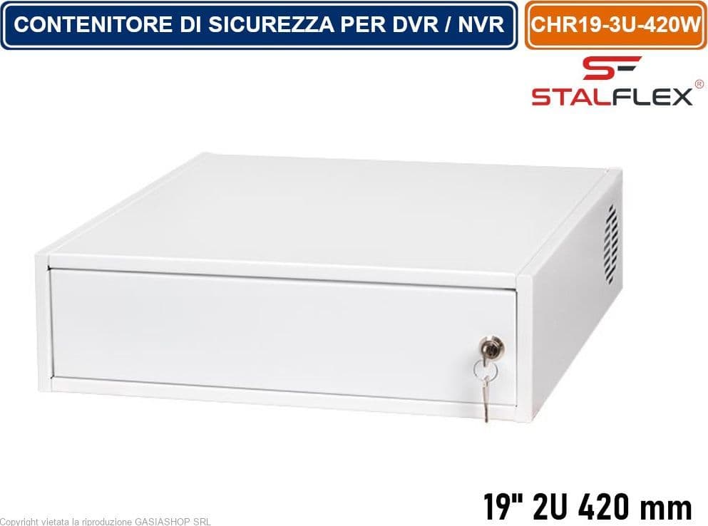 CONTENITORE METALLICO DI SICUREZZA 3U PER DVR MONTAGGIO ORIZZONTALE E MONTAGGIO IN RACK 19" - 6
