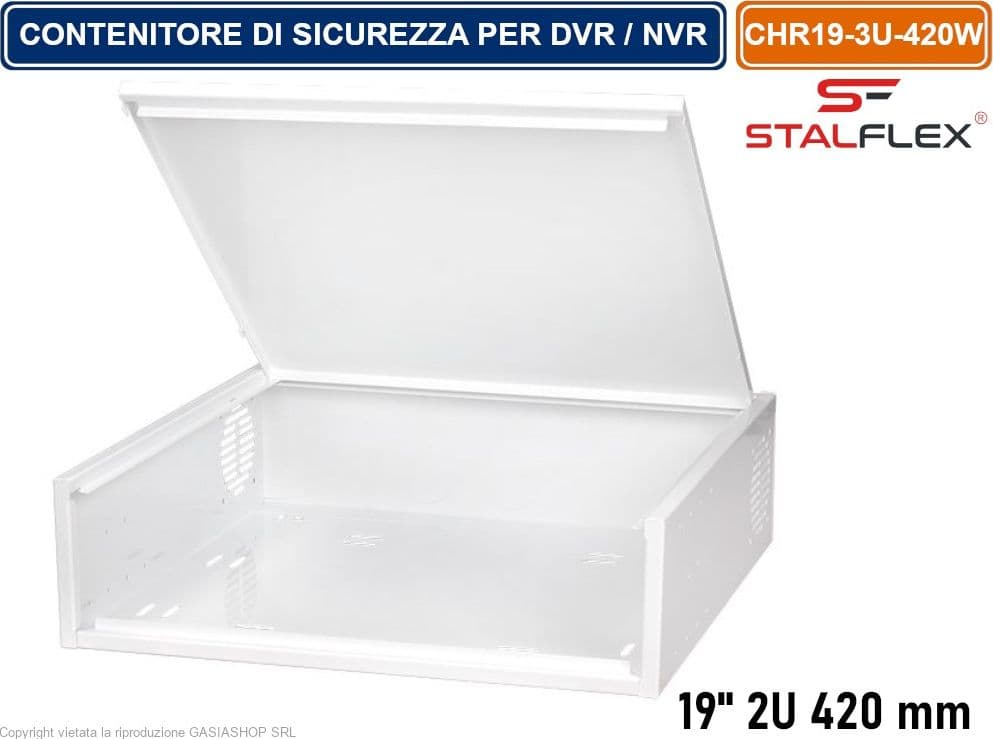 CONTENITORE METALLICO DI SICUREZZA 3U PER DVR MONTAGGIO ORIZZONTALE E MONTAGGIO IN RACK 19" - 2