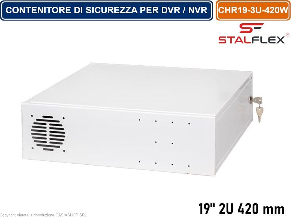CONTENITORE METALLICO DI SICUREZZA 3U PER DVR MONTAGGIO ORIZZONTALE E MONTAGGIO IN RACK 19" - 4