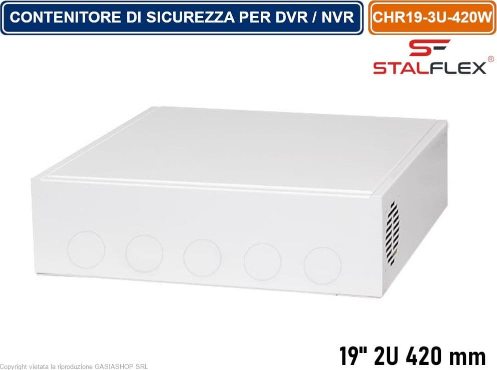 CONTENITORE METALLICO DI SICUREZZA 3U PER DVR MONTAGGIO ORIZZONTALE E MONTAGGIO IN RACK 19" - 5
