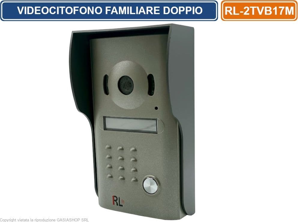 KIT VIDEOCITOFONO BIFAMILIARE DOPPIO MONITOR A COLORI 7"  APERTURA ELETTROSERRATURA E CANCELLO ESTERNO - 3