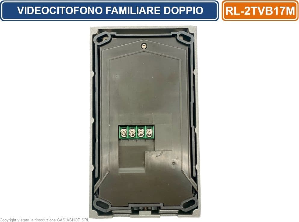 KIT VIDEOCITOFONO BIFAMILIARE DOPPIO MONITOR A COLORI 7"  APERTURA ELETTROSERRATURA E CANCELLO ESTERNO - 5