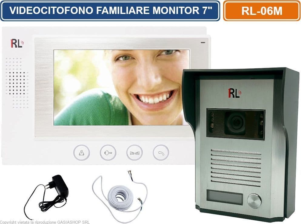 KIT VIDEOCITOFONO MONOFAMILIARE CON MONITOR A COLORI 7"  APERTURA ELETTROSERRATURA E CANCELLO ESTERNO - 5