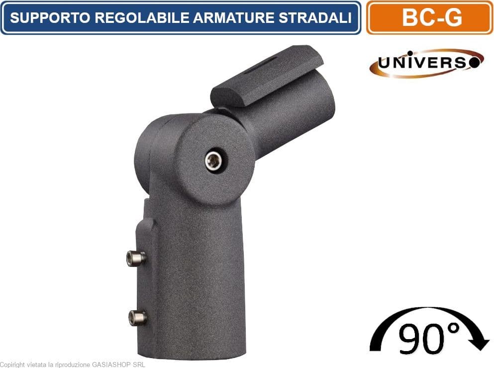 ADATTATORE REGOLABILE PER PER LAMPIONI ARMATURE STRADALI