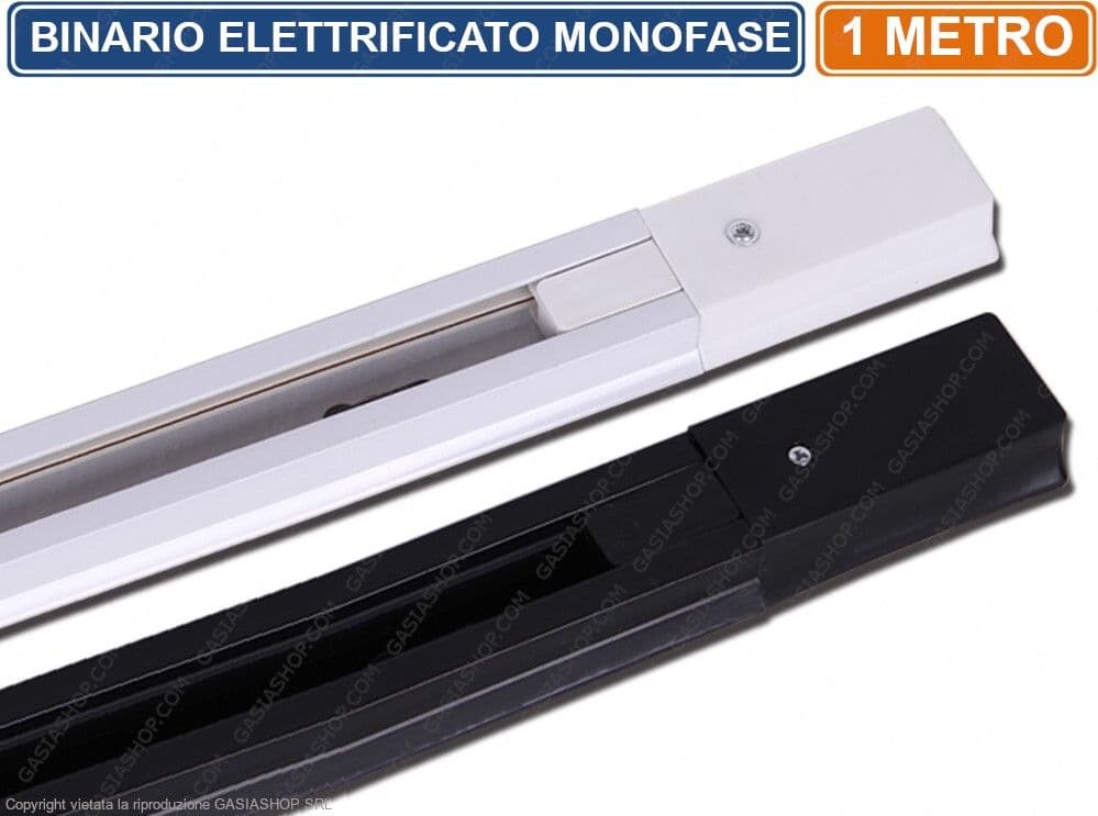 UNIVERSO BINARIO ELETTRIFICATO MONOFASE INNESTO A SCORRIMENTO 1 METRO PER LAMPADE LED