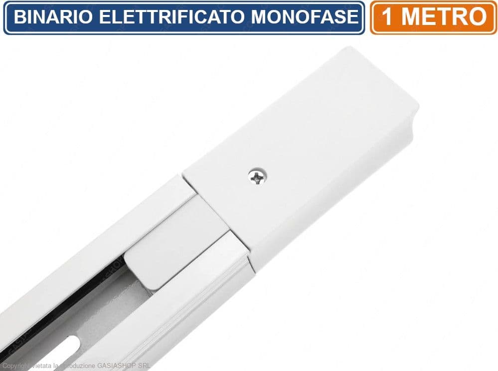 UNIVERSO BINARIO ELETTRIFICATO MONOFASE INNESTO A SCORRIMENTO 1 METRO PER LAMPADE LED - 2