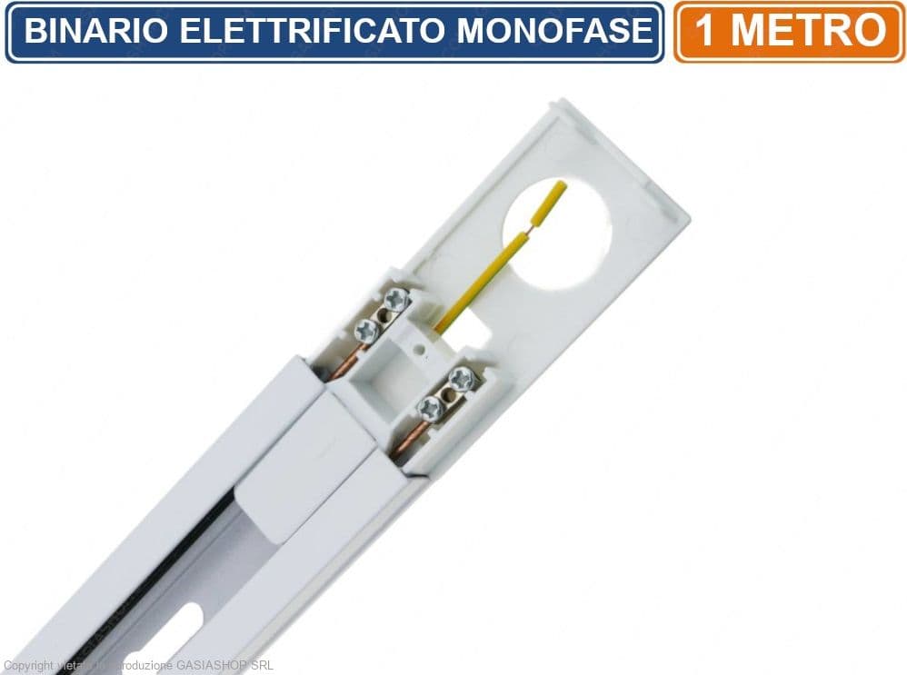 UNIVERSO BINARIO ELETTRIFICATO MONOFASE INNESTO A SCORRIMENTO 1 METRO PER LAMPADE LED - 3