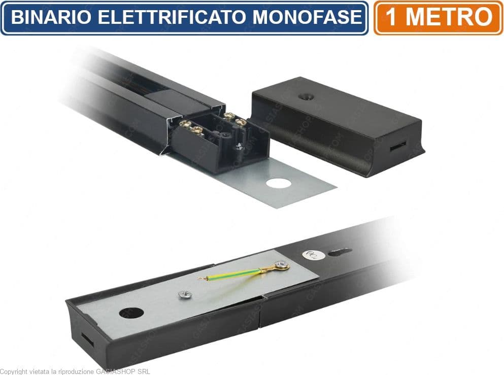 UNIVERSO BINARIO ELETTRIFICATO MONOFASE INNESTO A SCORRIMENTO 1 METRO PER LAMPADE LED - 5