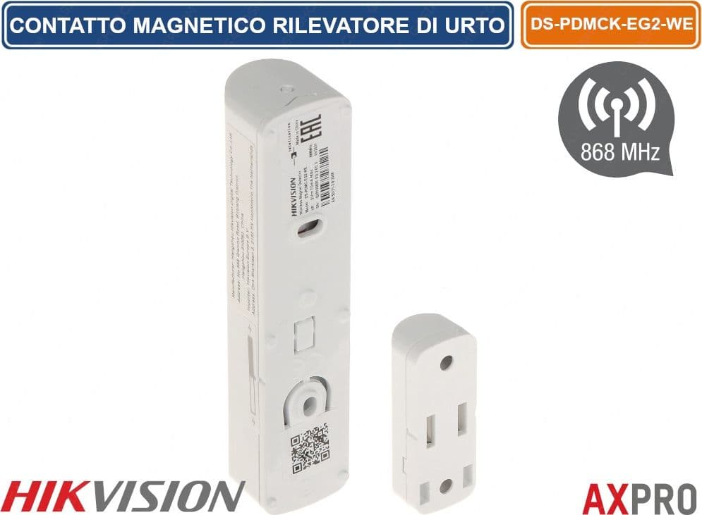 HIKVISION AX PRO CONTATTO MAGNETICO WIRELESS 868MHZ  CON RILEVATORE DI URTO 1600M - 2