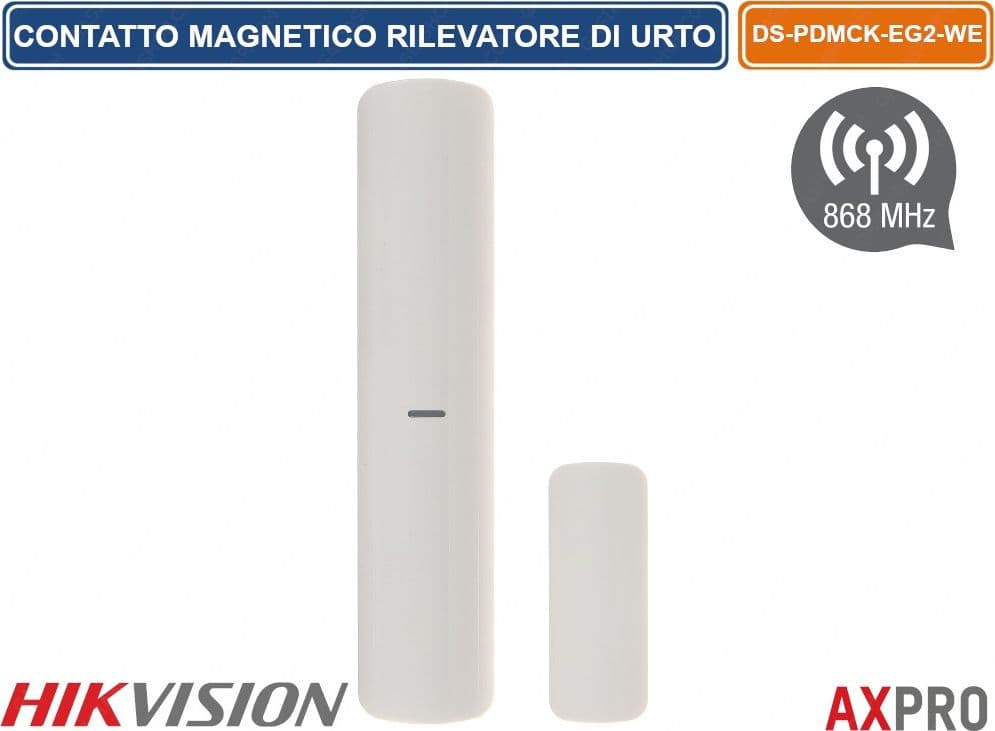 HIKVISION AX PRO CONTATTO MAGNETICO WIRELESS 868MHZ  CON RILEVATORE DI URTO 1600M - 3