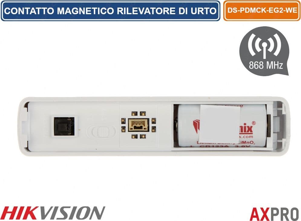 HIKVISION AX PRO CONTATTO MAGNETICO WIRELESS 868MHZ  CON RILEVATORE DI URTO 1600M - 5