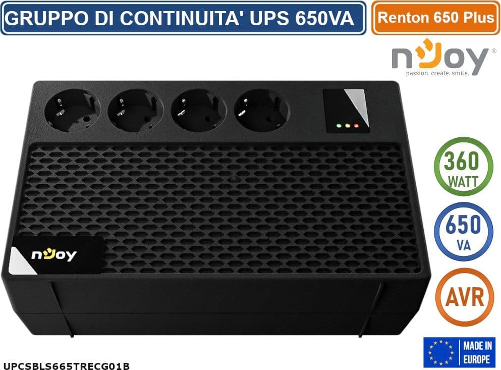 UPS GRUPPO DI CONTINUITA' LINE INTERACTIVE AVR 650VA 360W 4 PRESE SCHUKO - 2