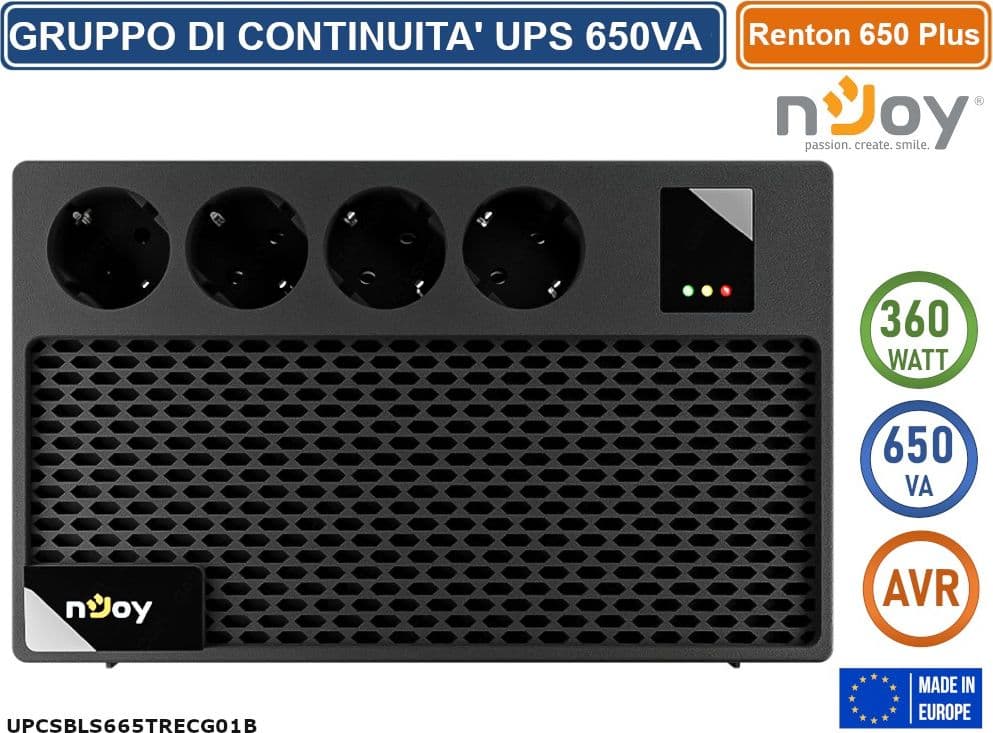 UPS GRUPPO DI CONTINUITA' LINE INTERACTIVE AVR 650VA 360W 4 PRESE SCHUKO - 3