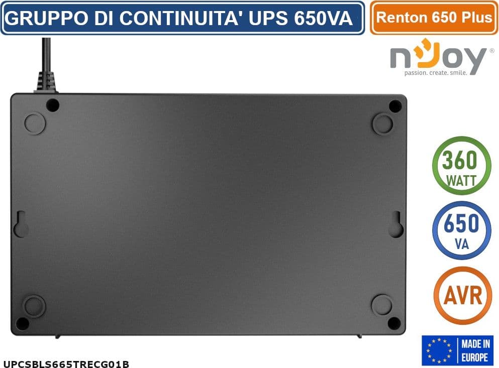 UPS GRUPPO DI CONTINUITA' LINE INTERACTIVE AVR 650VA 360W 4 PRESE SCHUKO - 5