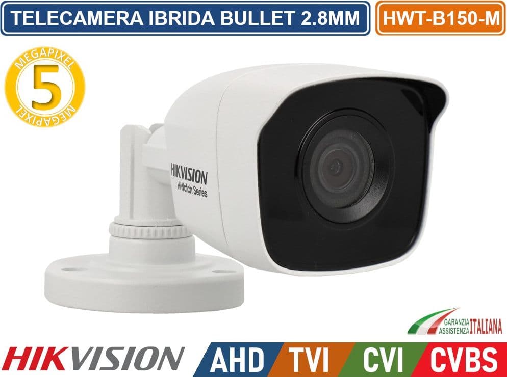 HIKVISION TELECAMERA BULLET 4IN1 TVI AHD CVI CVBS ULTRA HD  2560×1944 5MP 2.8MM IP66 - 2
