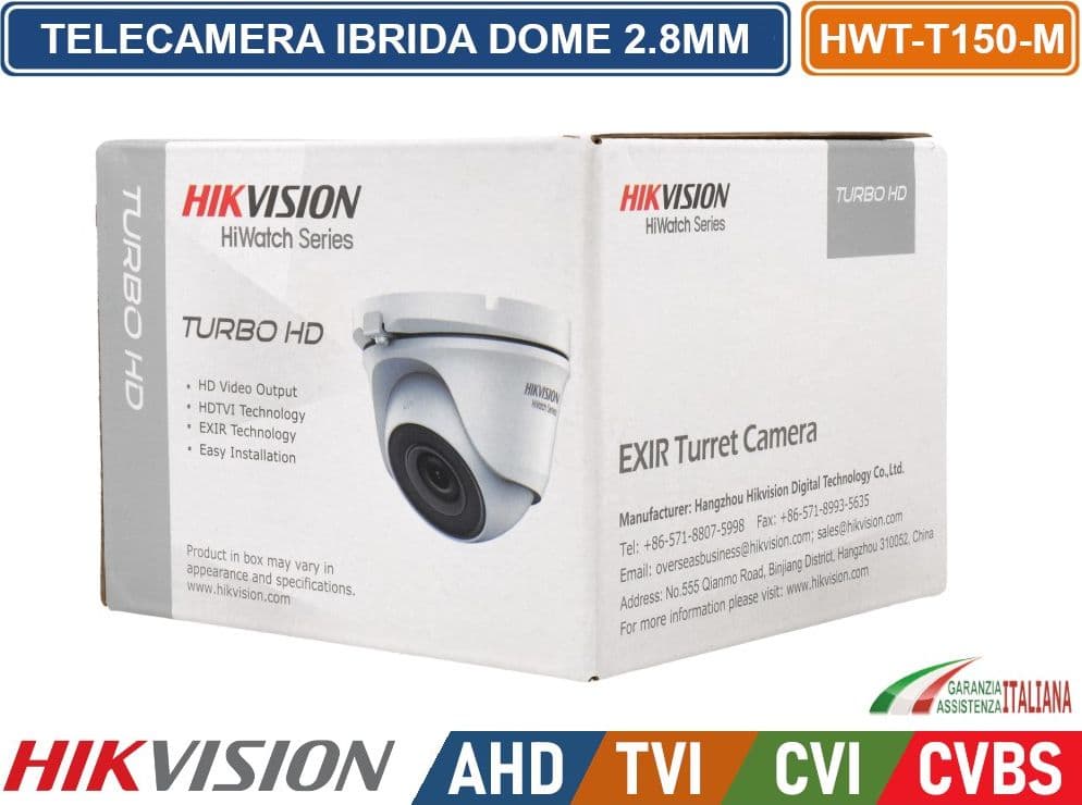HIKVISION TELECAMERA DOME 4IN1 TVI AHD CVI CVBS ULTRA HD 2560×1944 5MP 2.8MM IP66 - 3