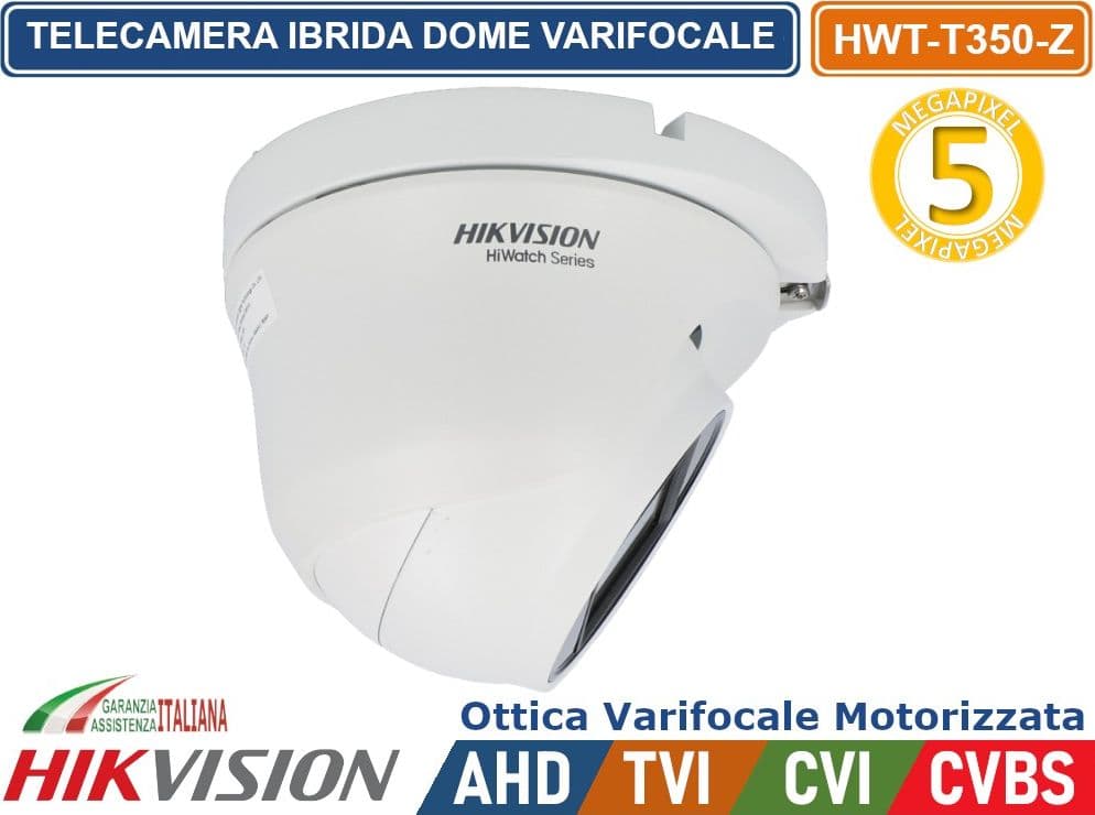 HIKVISION HWT-T350-Z TELECAMERA DOME VARIFOCALE 4IN1 TVI/AHD/CVI/CVBS 5MP OTTICA VARIFOCALE MOTORIZZATA IP67 - 3