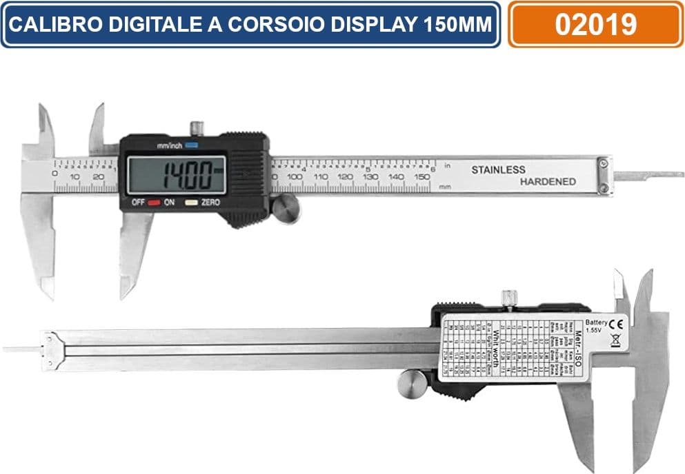 CALIBRO DIGITALE A CORSOIO CON DISPLAY LCD 150MM - 2