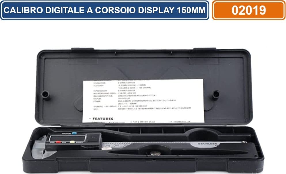 CALIBRO DIGITALE A CORSOIO CON DISPLAY LCD 150MM - 3