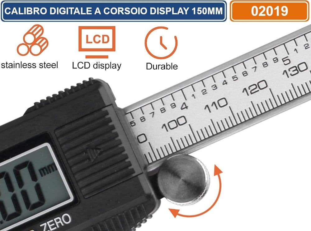 CALIBRO DIGITALE A CORSOIO CON DISPLAY LCD 150MM - 4