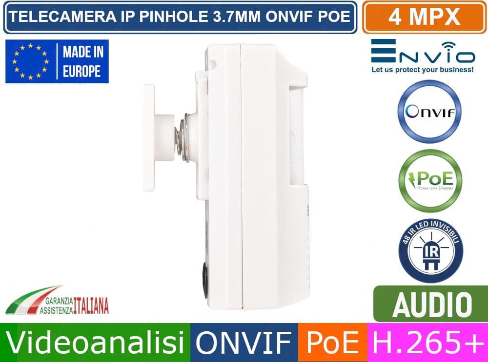 TELECAMERA FINTO PIR IP 4MP 3.7MM VIDEOANALISI E HUMAN DETECT ONVIF POE 48 IR LED INVISIBILI - 3