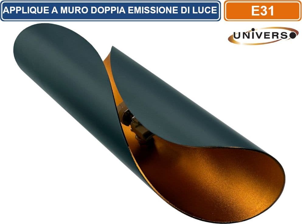 UNIVERSO APPLIQUE PORTALAMPADA MODERNO A SPIRALE CON DOPPIA EMISSIONE LUMINOSA ATTACCO G9 DA INTERNO IP20 - 2