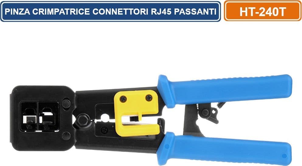 PINZA CRIMPATRICE CAVO LAN ETHERNET PER CONNETTORI PASSANTI RJ45 RJ12 A 6 E 8 PIN - 3