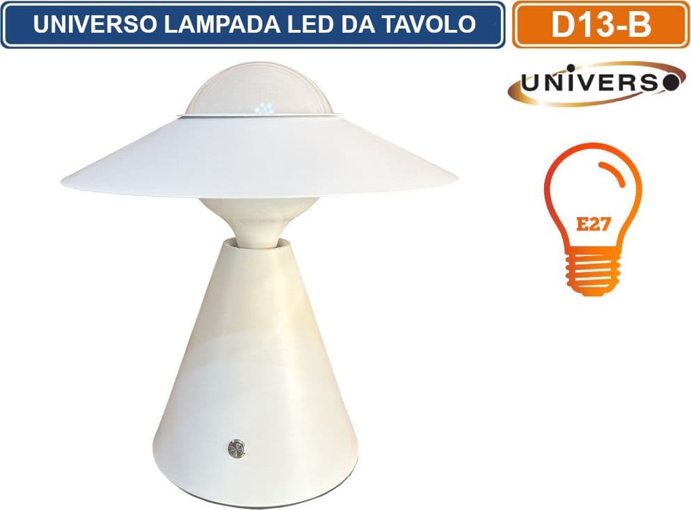 LAMPADA DA TAVOLO MODERNA CON PORTALAMPADA PER LAMPADINE E27 GIALLA BIANCA NERA ROSSA - 2