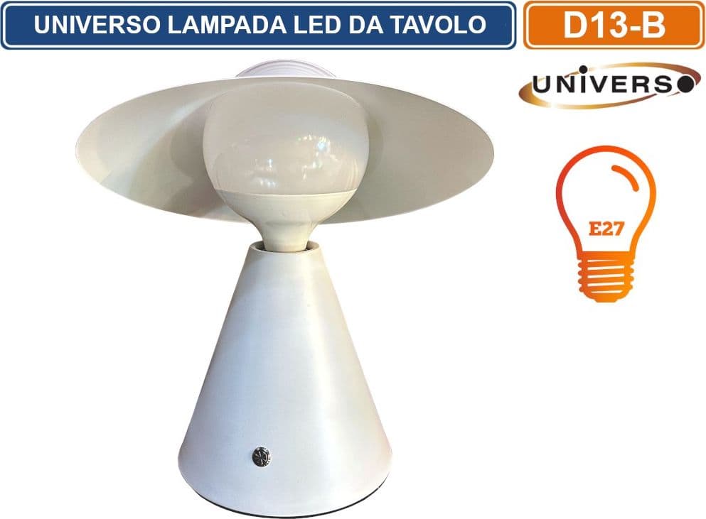 LAMPADA DA TAVOLO MODERNA CON PORTALAMPADA PER LAMPADINE E27 GIALLA BIANCA NERA ROSSA - 3