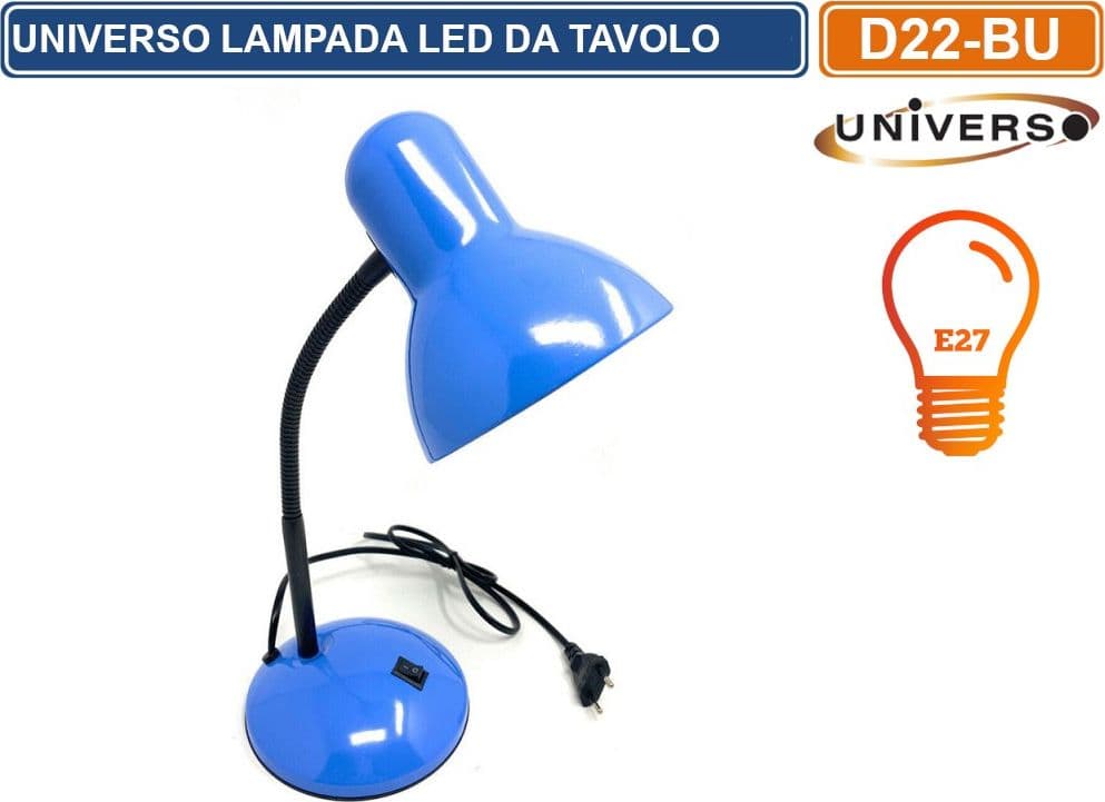 LAMPADA DA TAVOLO CON BRACCIO FLESSIBILE ATTACCO E27 DISPONIBILE CON COLORI ASSORTITI - 3