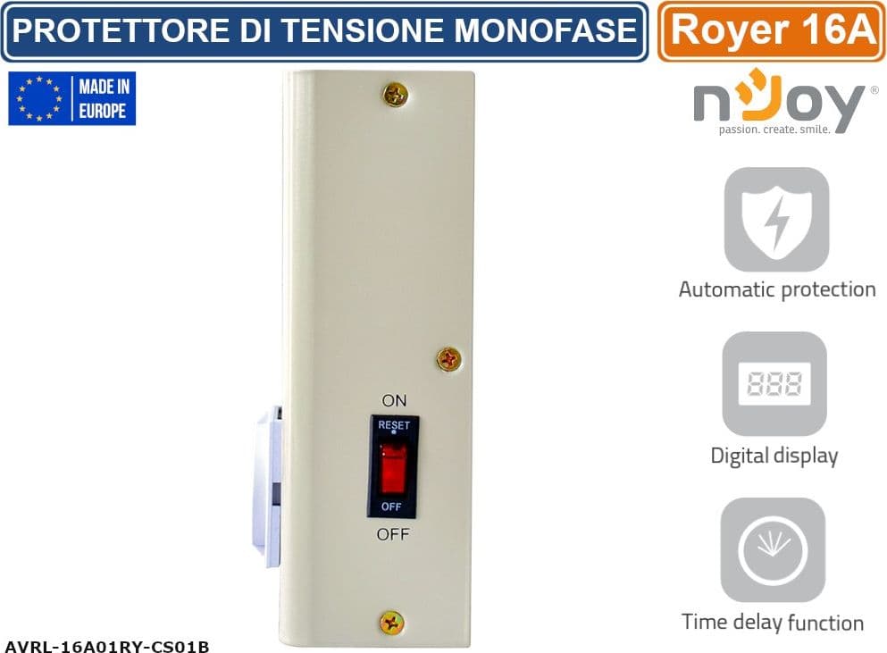 PROTETTORE DI TENSIONE MONOFASE AC 220V 16A PROTEZIONE DA SOVRATENSIONE E  SOTTOTENSIONE CON DISTACCO AUTOMATICO - 4