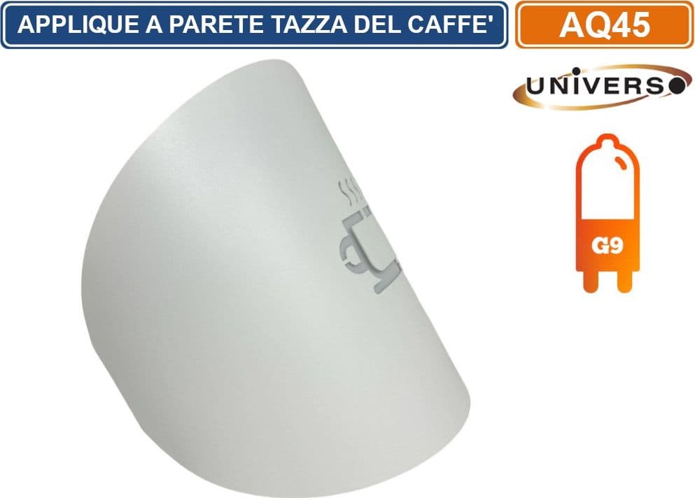 APPLIQUE  PORTALAMPADA A PARETE ATTACCO G9 RAFFIGURAZIONE TAZZA DEL CAFFÈ ILLUMINAZIONE CASA CAFFETTERIA BAR - 3