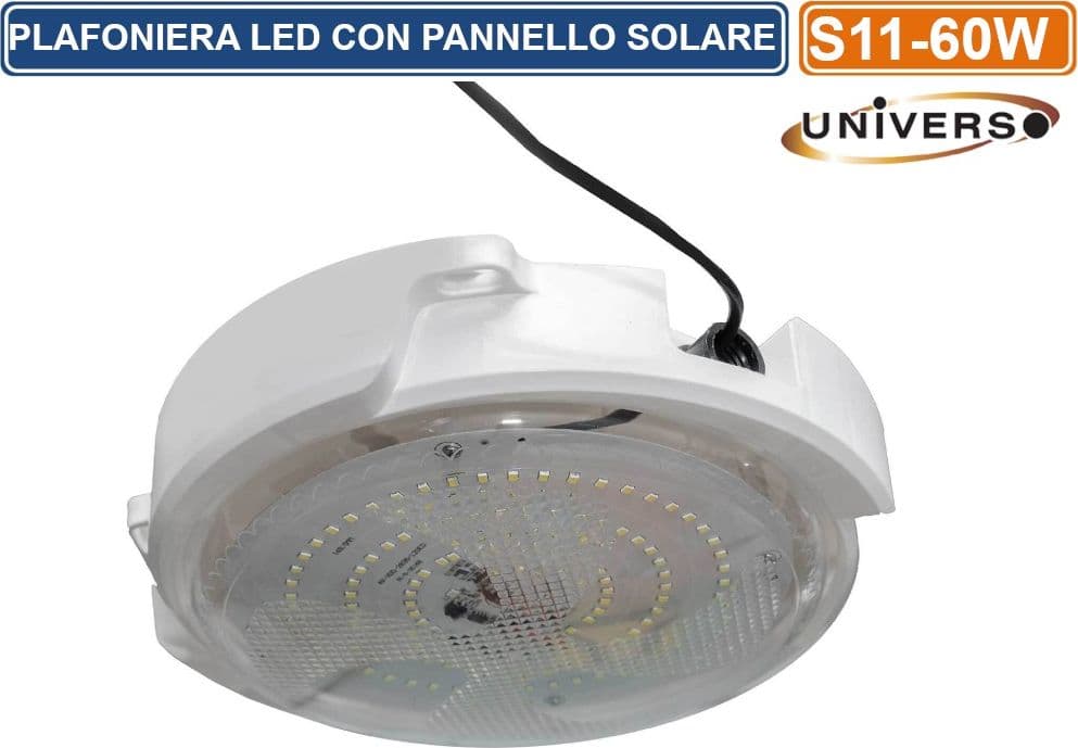 PLAFONIERA LED 60W RICARICABILE CON PANNELLO SOLARE TELECOMANDO WIRELESS - 5