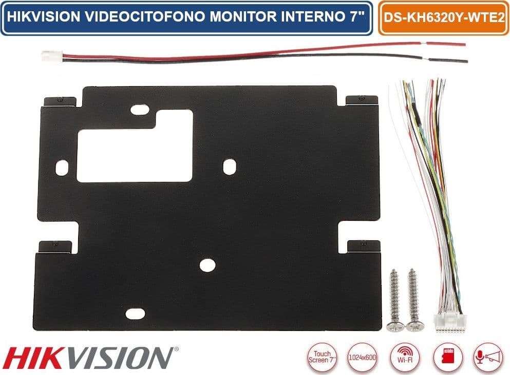 HIKVISION DS-KH6320Y-WTE2 POSTAZIONE INTERNA MONITOR 7" TOUCH SCREEN WIFI SD CARD A DUE FILI - 4